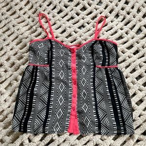 Charming Charlie Printed Blouse Tank Top
